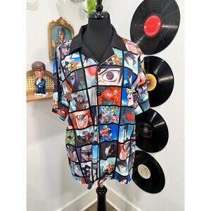 Hypland x Naruto Sasuke Fight Scene Button-Up – Size L – Excellent